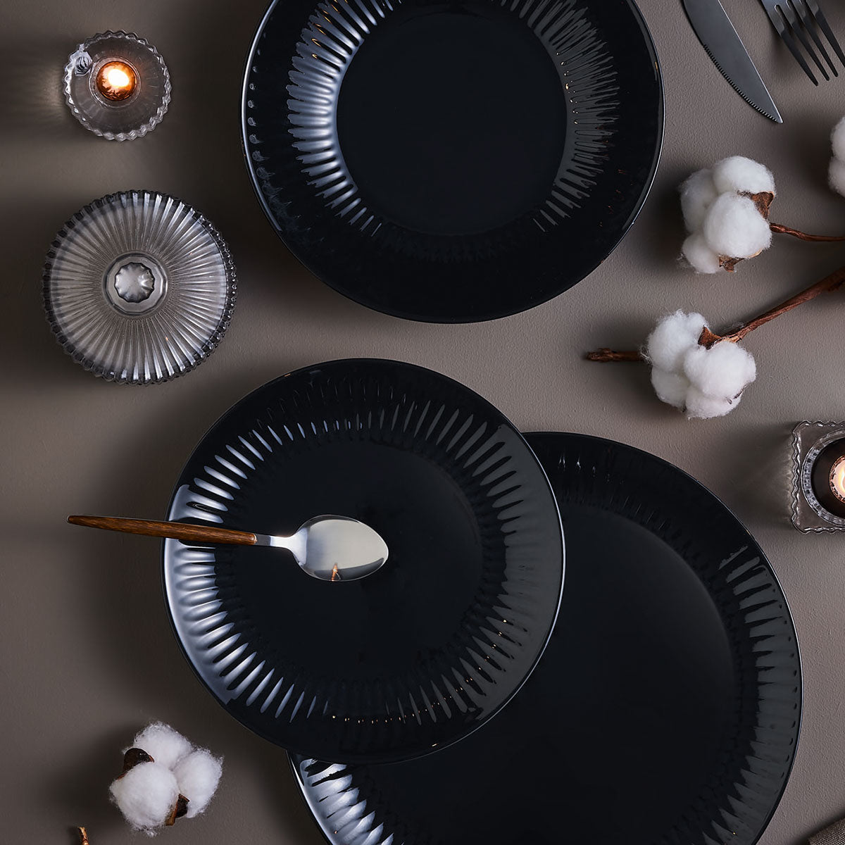 6 platos hondos negros 20 cm Cottage - Luminarc