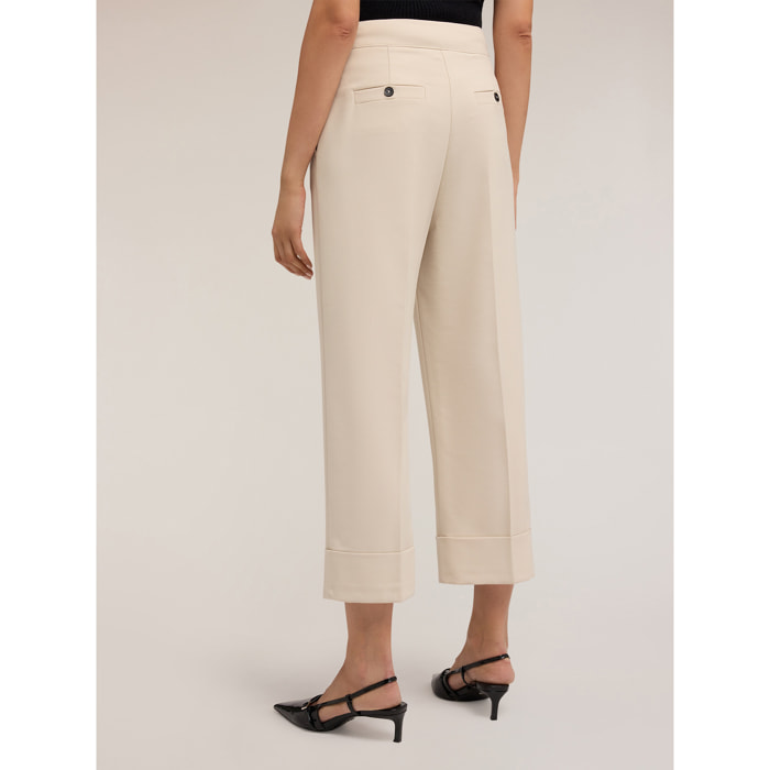 Motivi - Pantalones cropped de crepé - Blanco