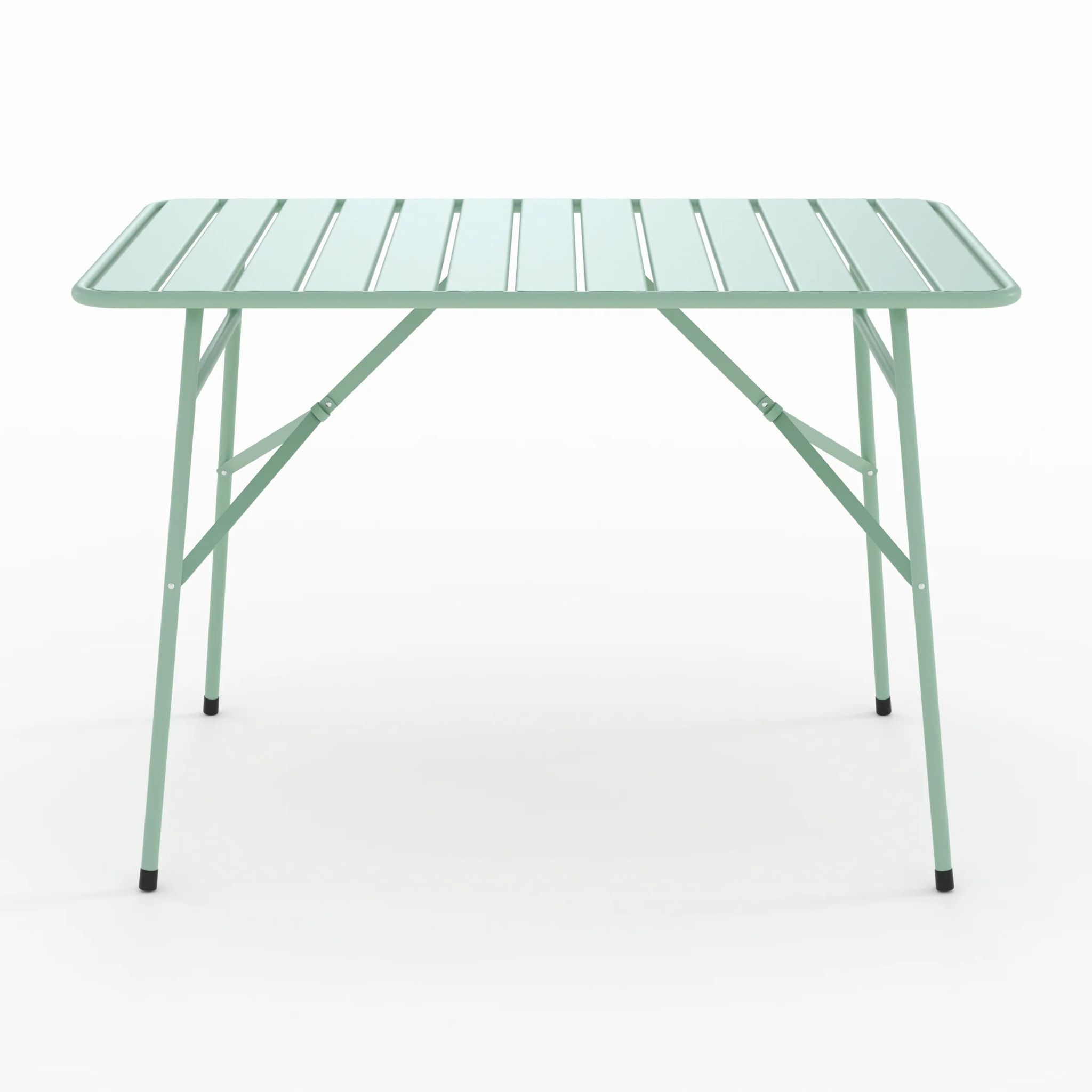Table de jardin pliante en métal vert clair 4 personnes - Yumi