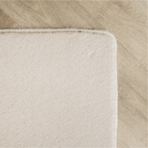 ALBA - Tapis rond doux creme à poils courts
