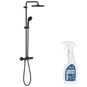 Colonne de douche thermostatique GROHE Vitalio Start System 250 noir + nettoyant GrohClean