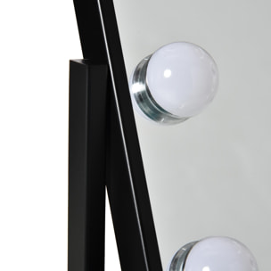 Espejo de Maquillaje con Luz Espejo Hollywood de Mesa con 12 LED 3 Modos y Luz Ajustable Pantalla Táctil y Función de Memoria para Dormitorio Baño 32,8x11x47,4 cm Negro