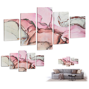 Tela 5 pezzi marmo rosa