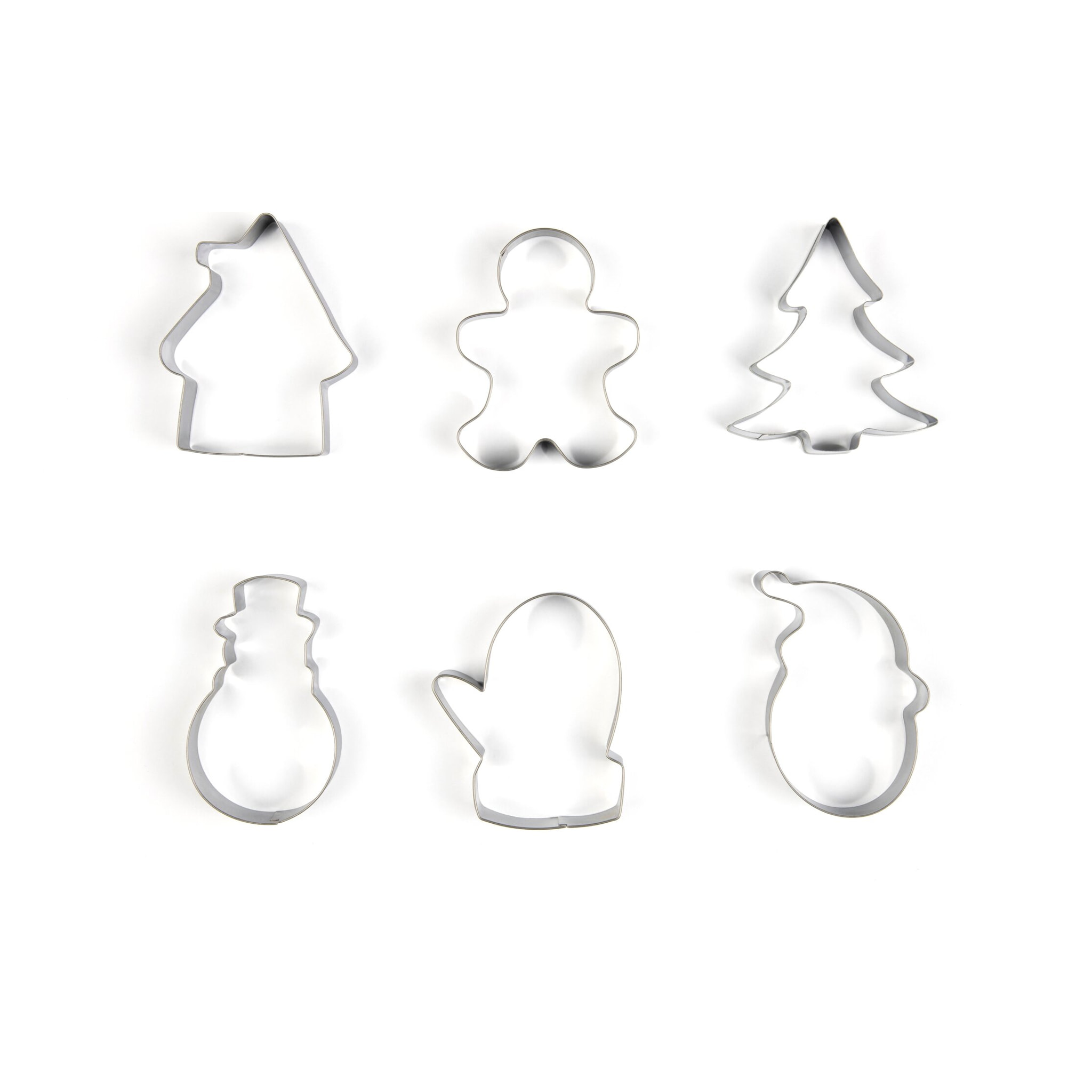 Lot de 6 emporte-pièces Excelsa- Wonderful Ginger, Acier Argenté