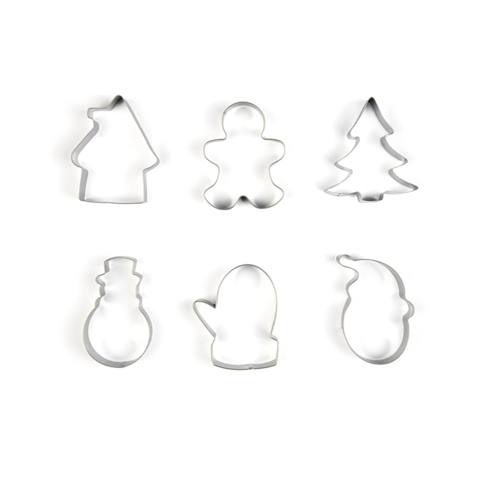 Lot de 6 emporte-pièces Excelsa- Wonderful Ginger, Acier Argenté