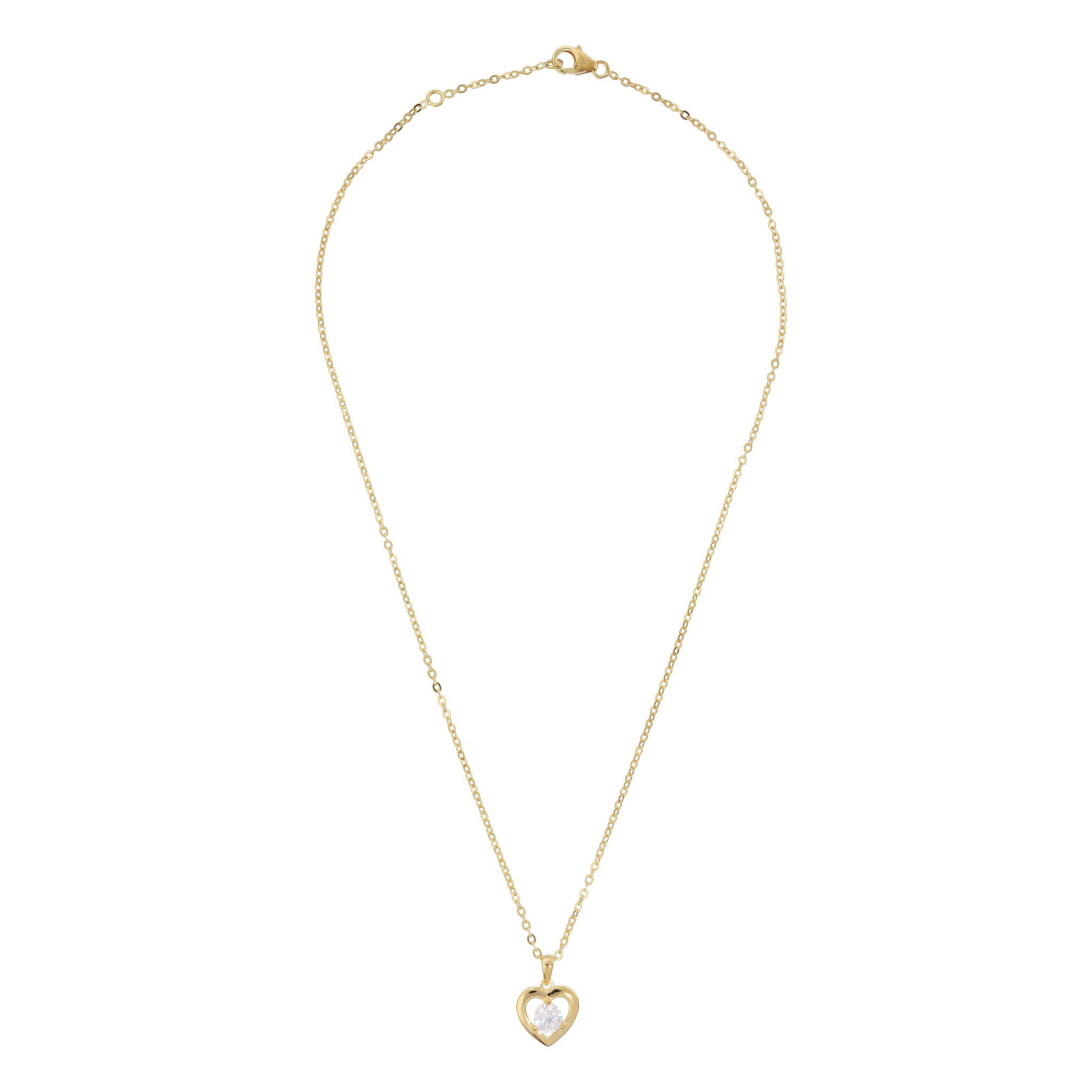 Collana con Cuore e Punto Luce in Cubic Zirconia in Argento 925