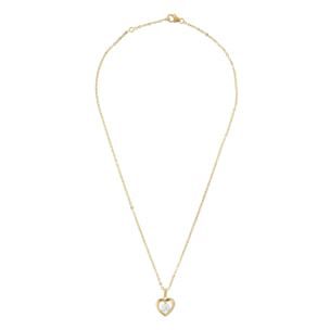 Collana con Cuore e Punto Luce in Cubic Zirconia in Argento 925