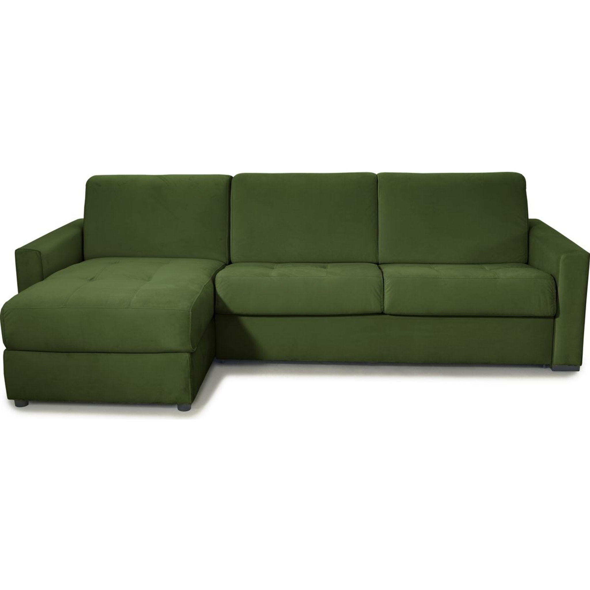 Canapé d'angle convertible express 5 places en velours - PALOMA