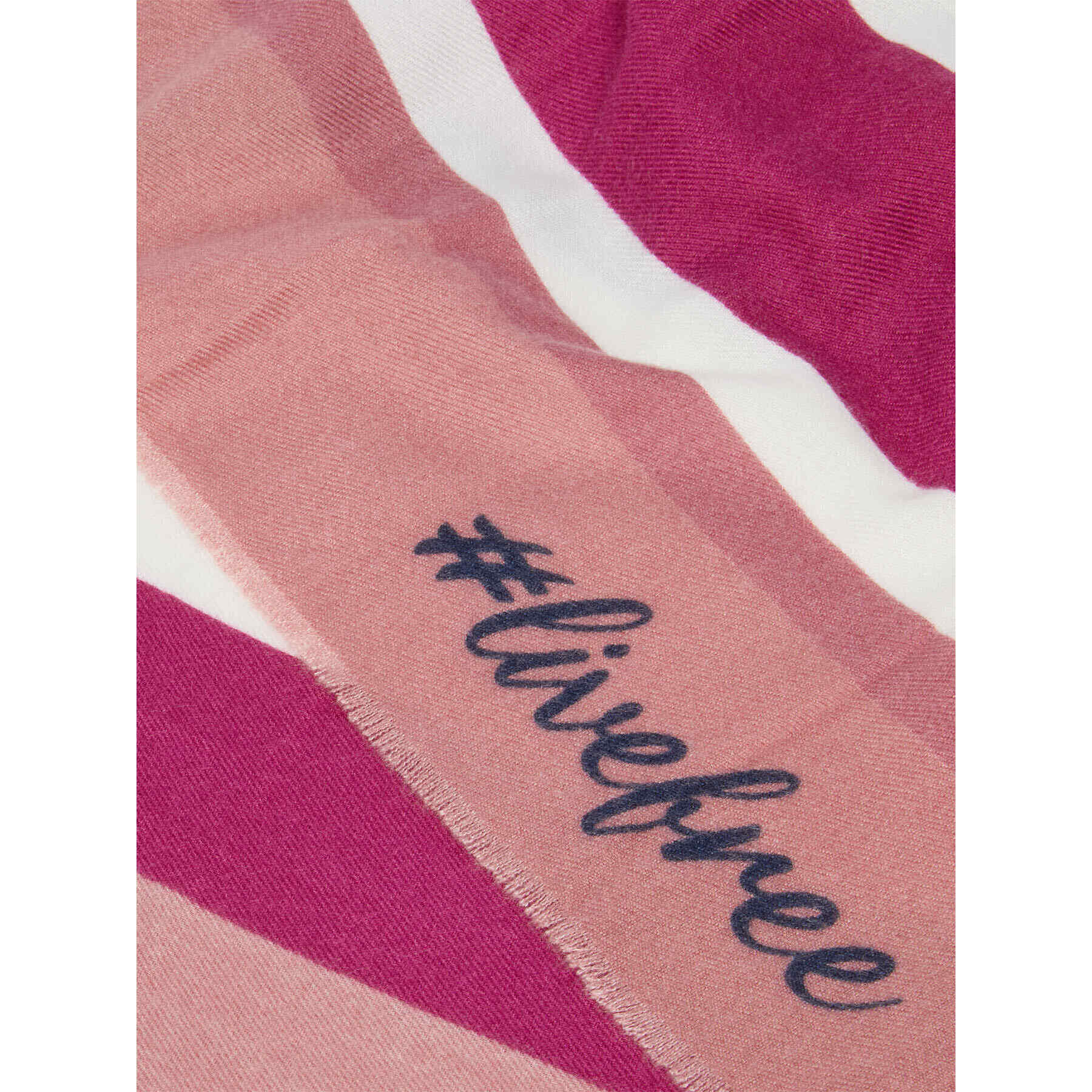 Fiorella Rubino - Bufanda a rayas con logo #livefree - Burgundy