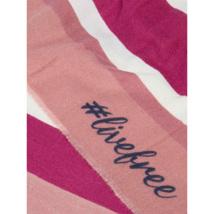 Fiorella Rubino - Bufanda a rayas con logo #livefree - Burgundy