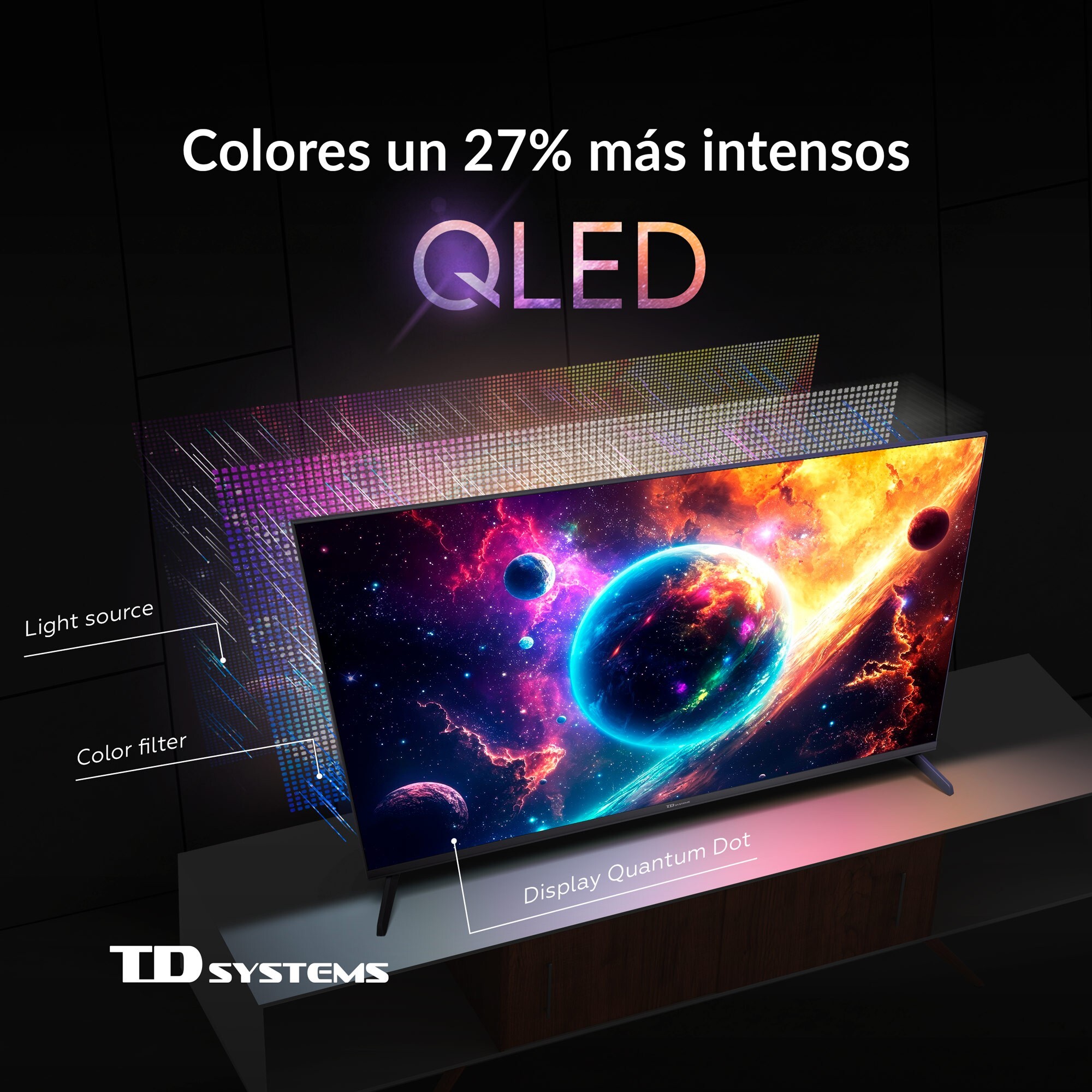 TD Systems - Smart TV 32 pulgadas Qled. Samsung TV Tizen OS 8.0. Sintonizador triple (DVB-T2/C/S2). Televisores con Samsung Smart TV Gaming Hub. Televisión del 2026. Compatible con Prime Video, Netflix, Movistar+, HBO, y más Apps - M32QC22TIZEN