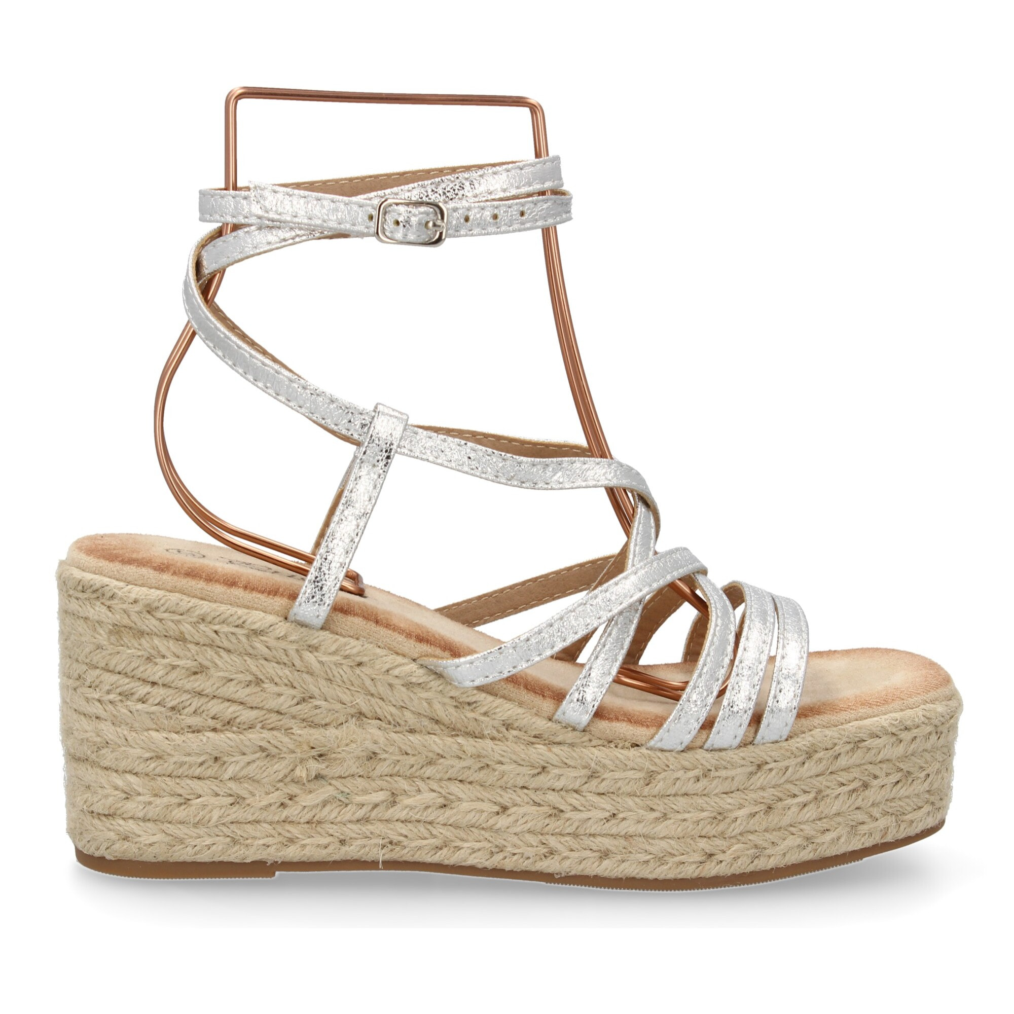 Sandalias de cuña de yute para mujer, diseño comodo y moderno con tiras cruzadas