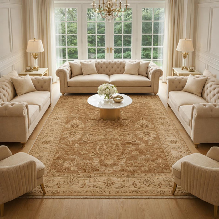 Authentique tapis d'orient, noué à la main, teinture végétale