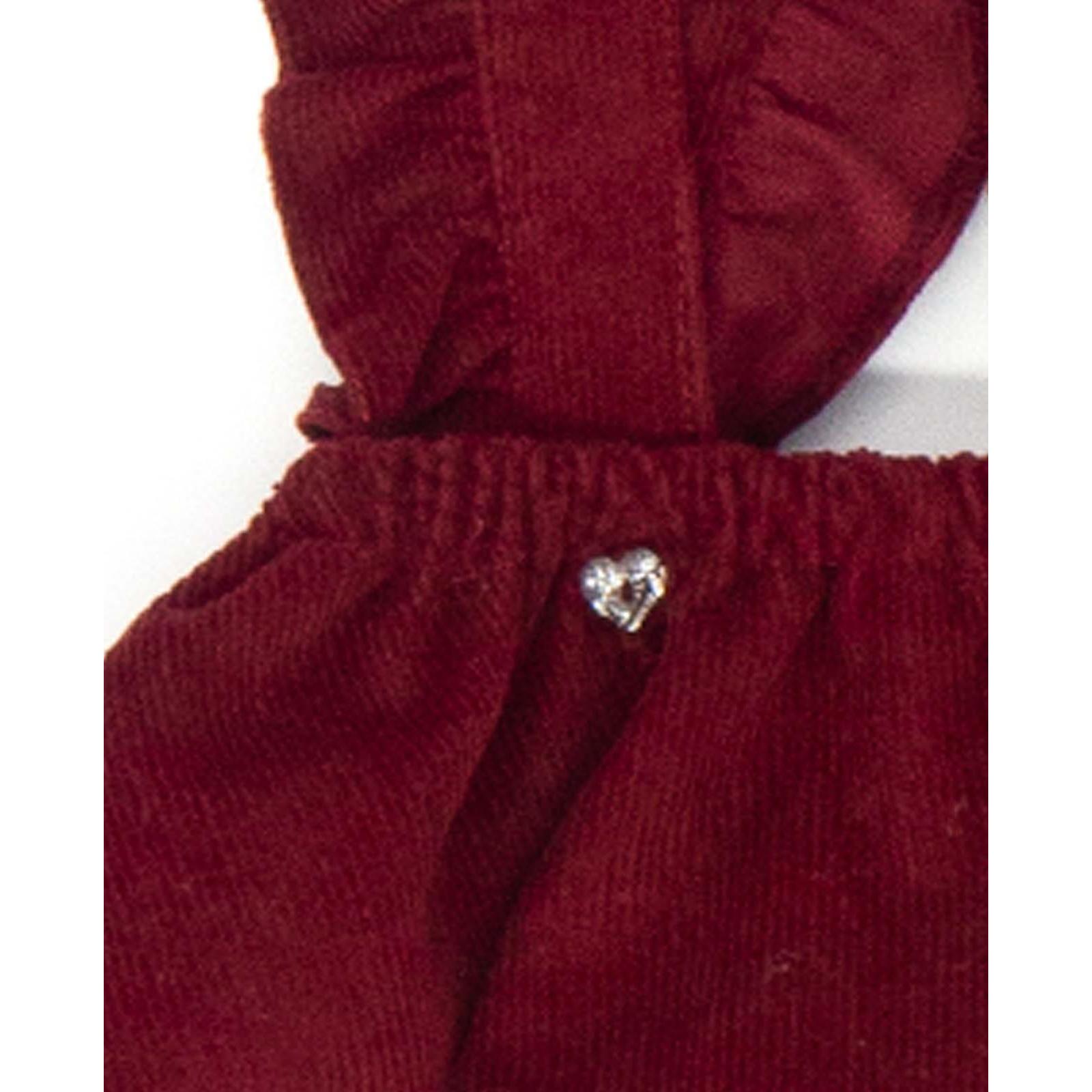 Falda con tirantes de pana granate