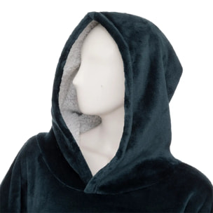 Plaid sweatshirt à capuche bleu égéen L-XL