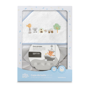 Capa Baño 1X1 Mod Granja Koala+ Gorro Bco/Azul
