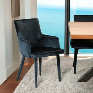 Fauteuil de table en velours bleu (lot de 2) HAWAI
