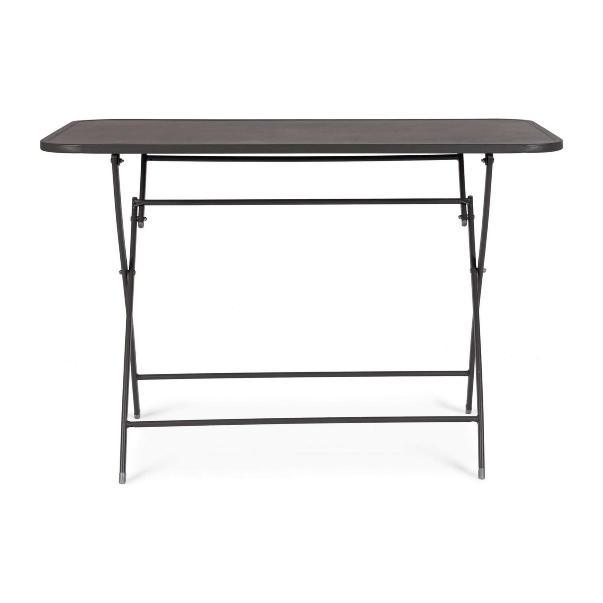 Tavolo rettangolare YVONNE in acciaio antracite, pieghevole, 110×70×72 cm