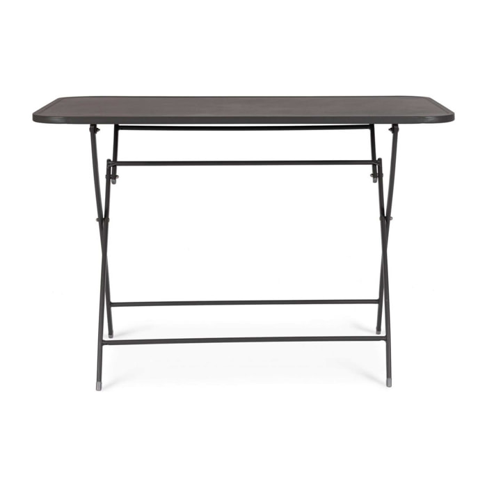 Tavolo rettangolare YVONNE in acciaio antracite, pieghevole, 110×70×72 cm