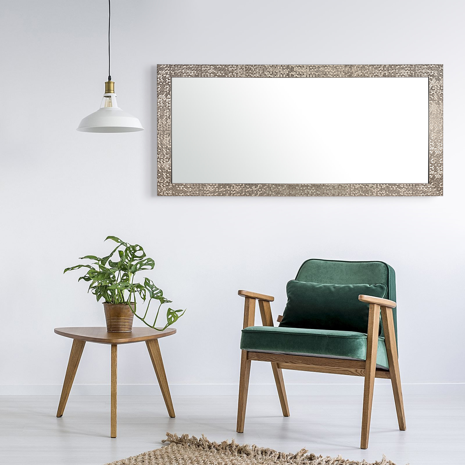 Espejo rectangular Confetti poliestireno dorado 143x73x2 cm