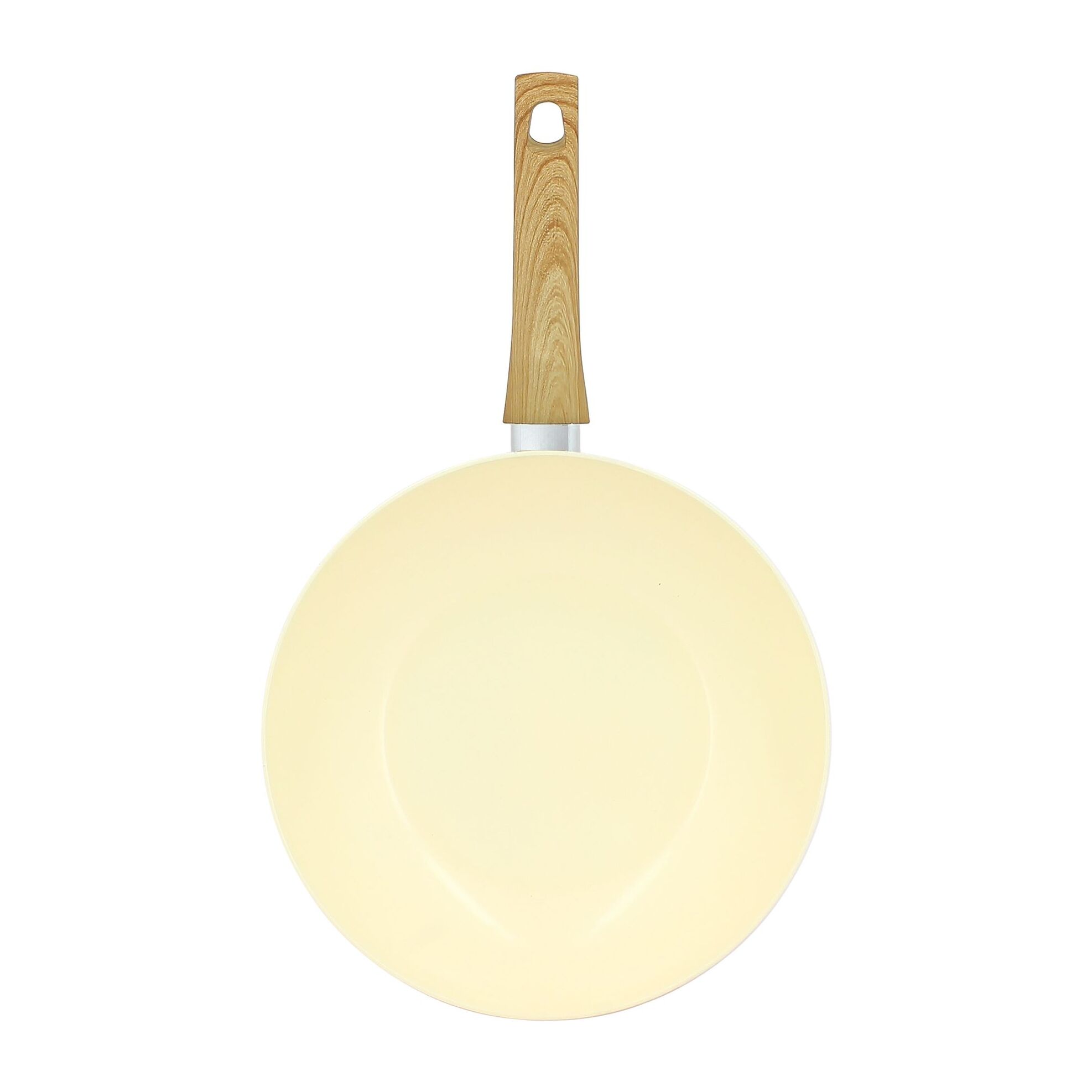Wok en revêtement céramique 28cm crème - tous feux COLORAMA