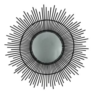 MIROIR EN  BAMBOU NOIR Ø61CM INCA