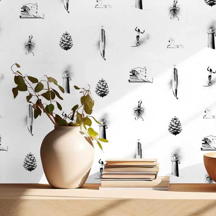 Papier peint Landes icons Intissé