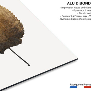 Tableau feuille sauvage dorée Tableau alu Dibond