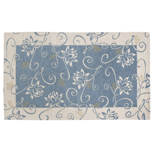 TAPPETO ARREDO DIS.NINFEA COL. AZZURRO TOPAZIO 160x240 CM CON ANTISCIVOLO