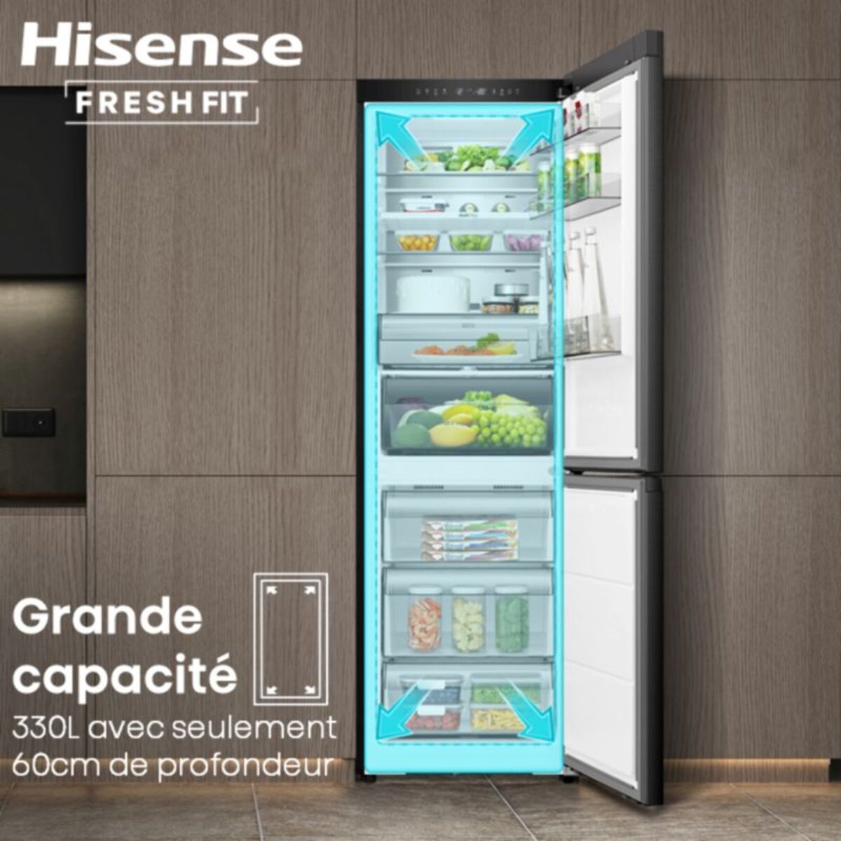 Réfrigérateur combiné HISENSE RB3K330SAIE FreshFit