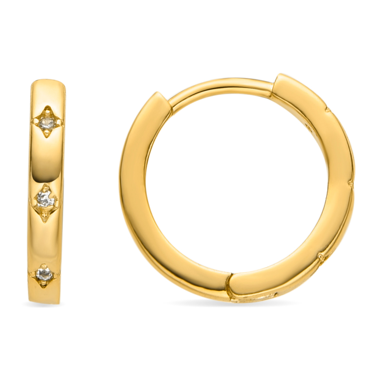 Pendientes con Circonita Brillante acabado oro 18K