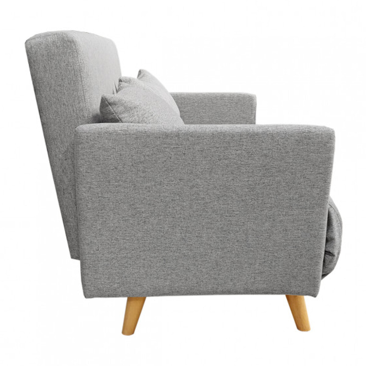 Banquette convertible en tissu gris chiné - MARIE