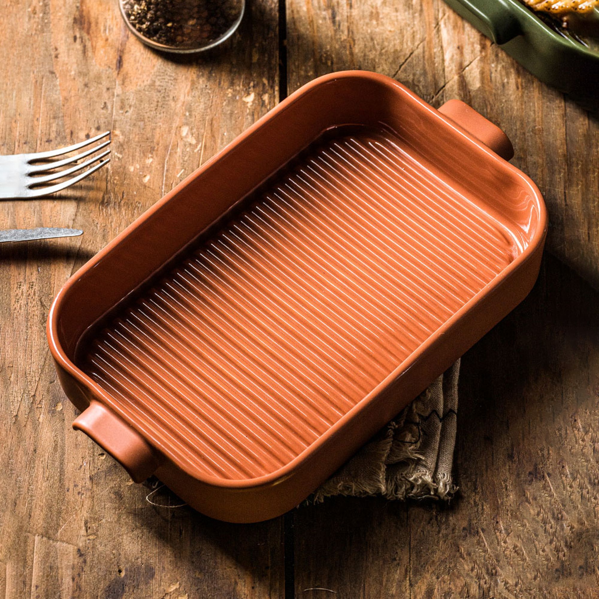 Plat à four grille en grès terracotta OCTAVE