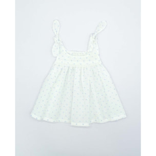 VESTIDO BLANCO PLUMETI AZUL