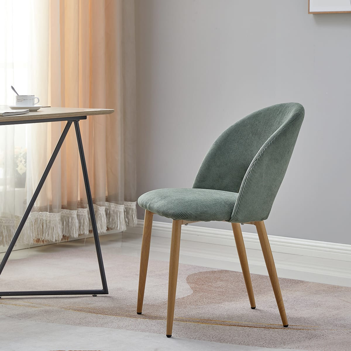 Lot de 2 chaises en velours côtelé - MOSS