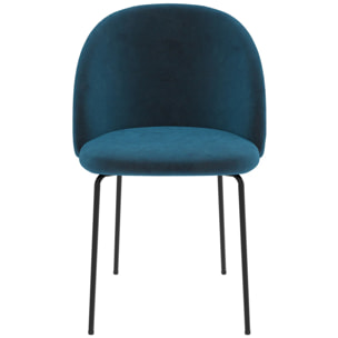 Lot de 2 chaises en velours bleu foncé - Karl