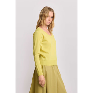 Kocca - Maglia minimal con scollo a V Donna, Tinta unita, Scollo a V