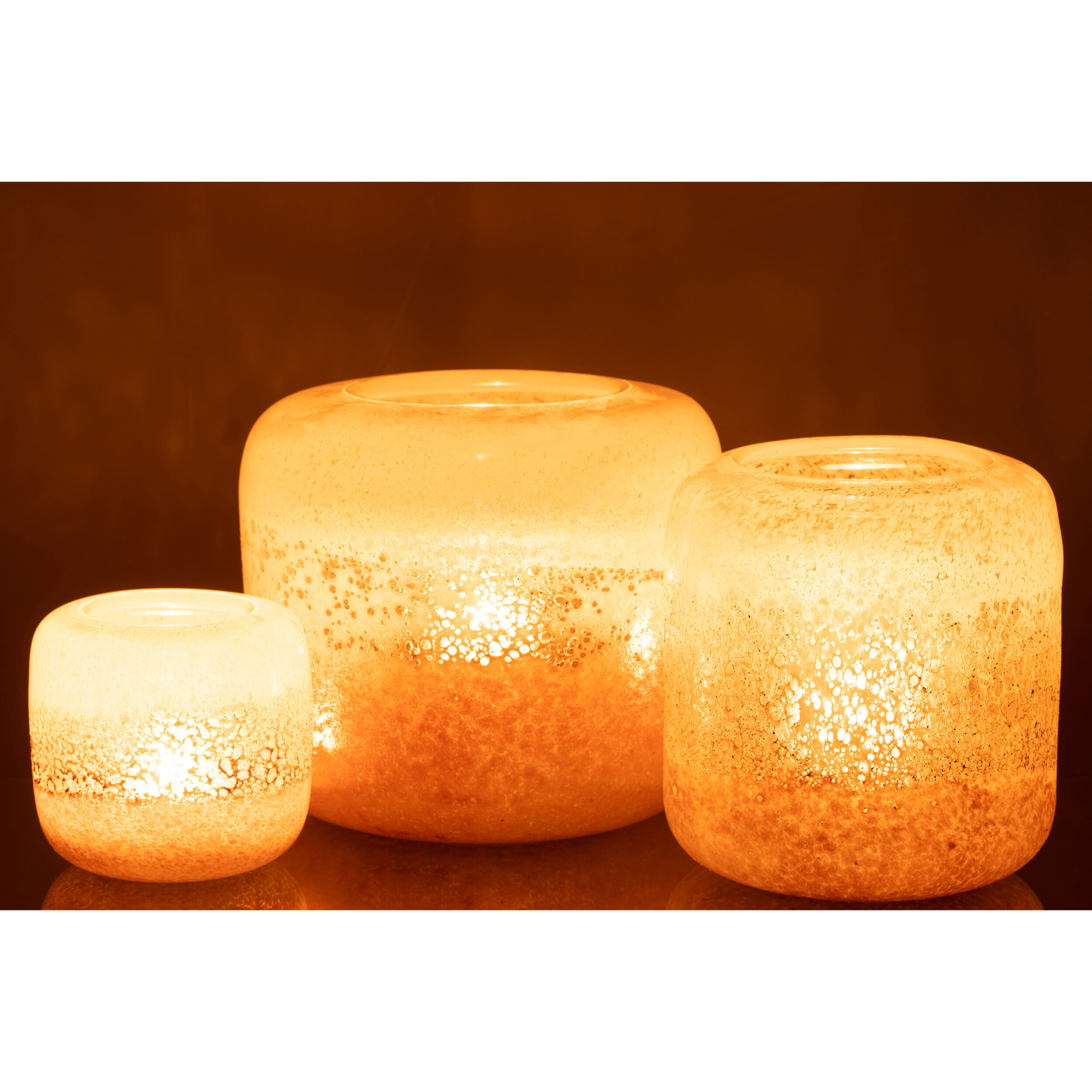 J-Line vase Opi - verre - marron/beige - large - Ø 25 cm