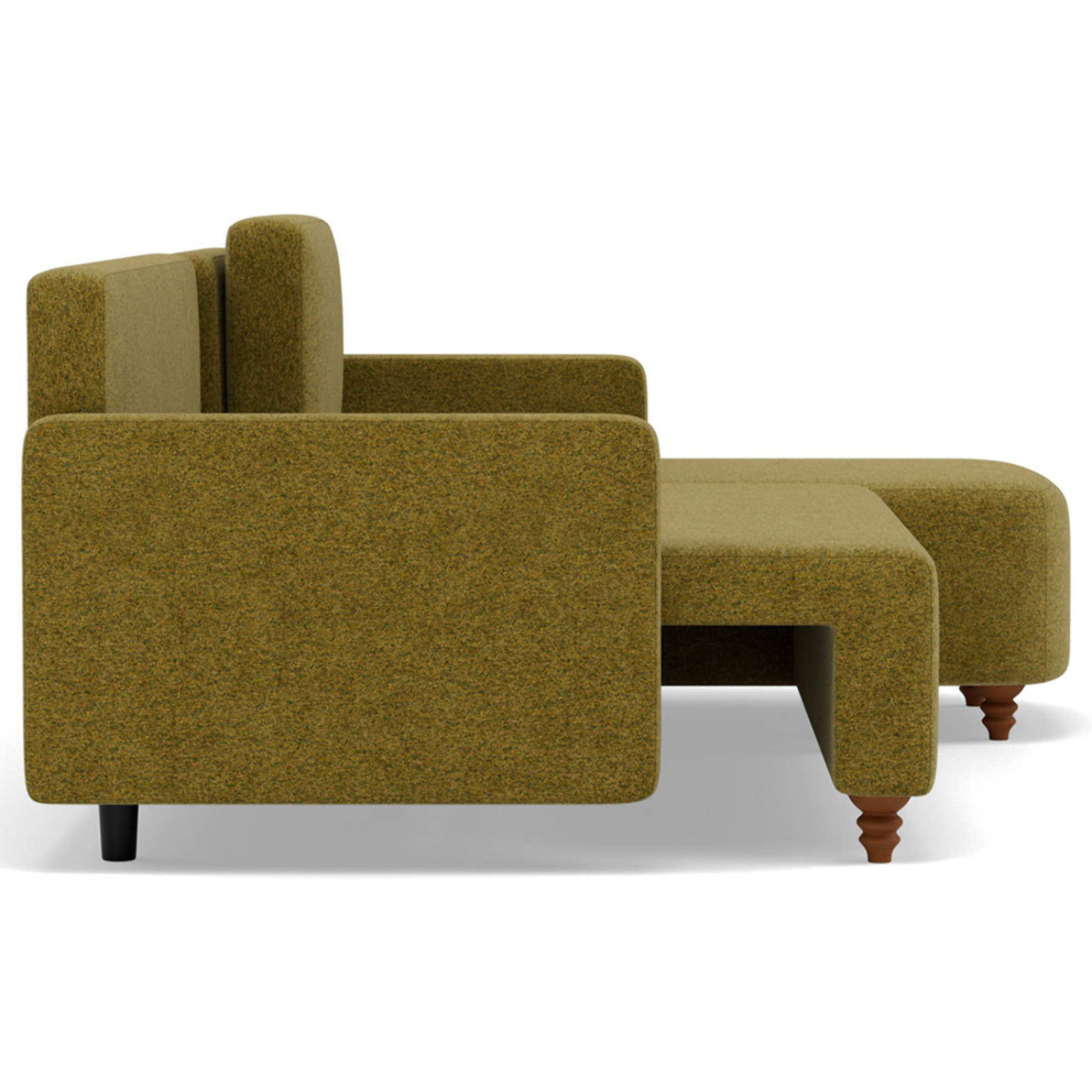Calypso - canapé d'angle réversible 4 places convertible avec coffre en tissu - Vert Olive