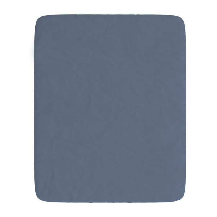 LENZUOLO SOTTO WATERWASHED, con angoli, 100% Microfibra, No Stiro - BLU