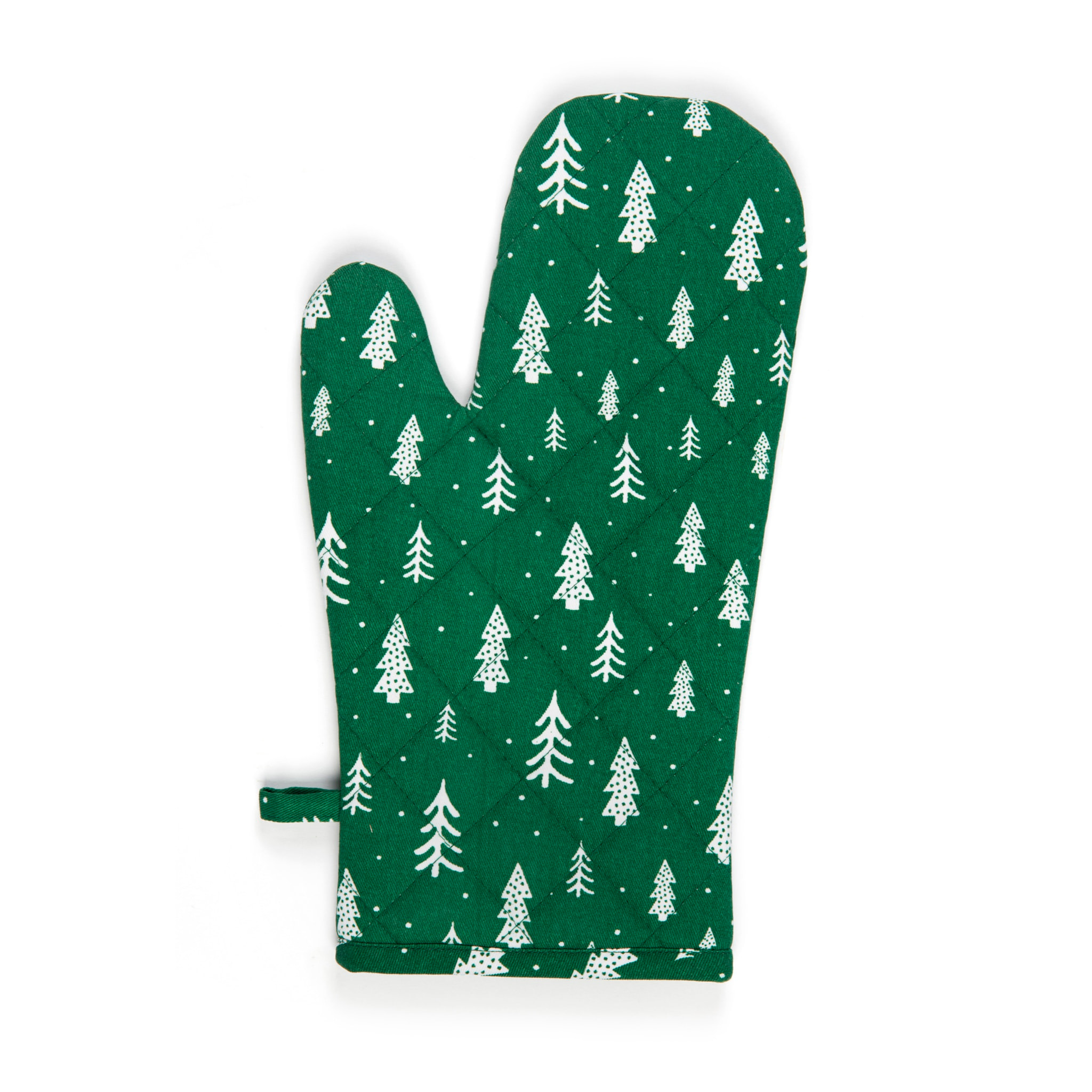 Set torchon avec manique et gant de cuisine Excelsa – Green Winter, Coton Vert