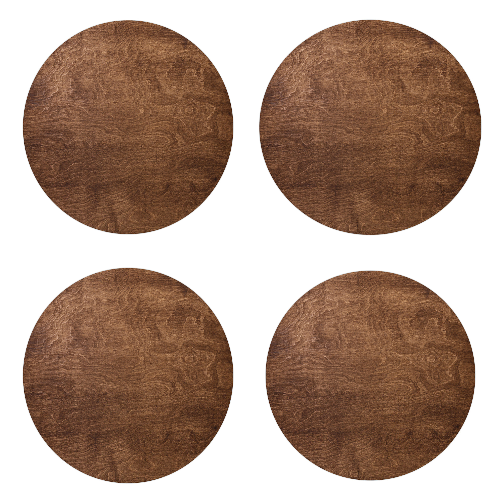 VINILIKO, set de 4 individuales de mesa Madera nogal 4u-[Diam] 40 cm