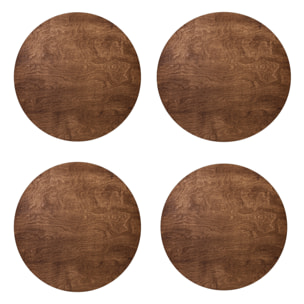 VINILIKO, set de 4 individuales de mesa Madera nogal 4u-[Diam] 40 cm