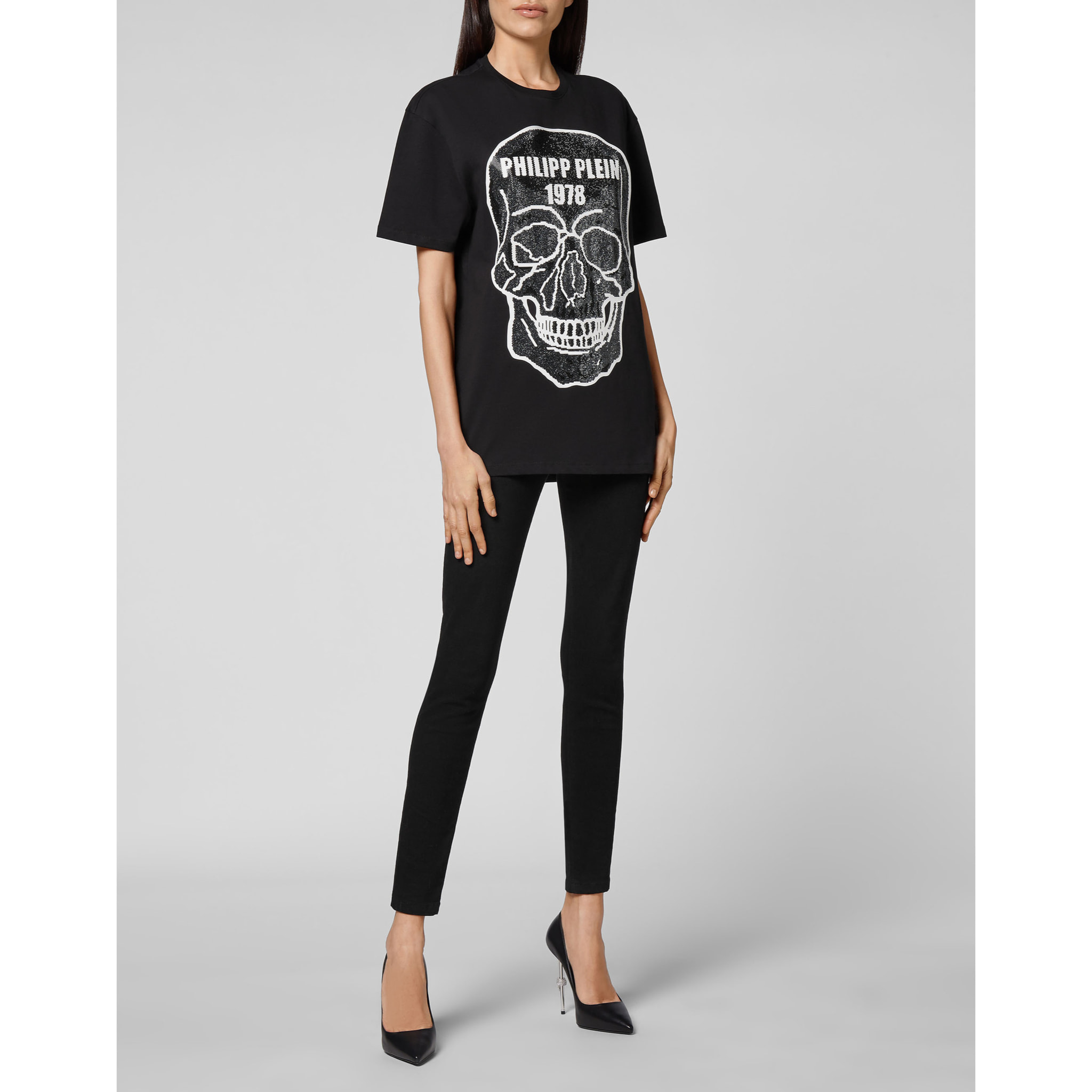 PHILIPP PLEIN T-shirt Round Neck SS Crystal Skull