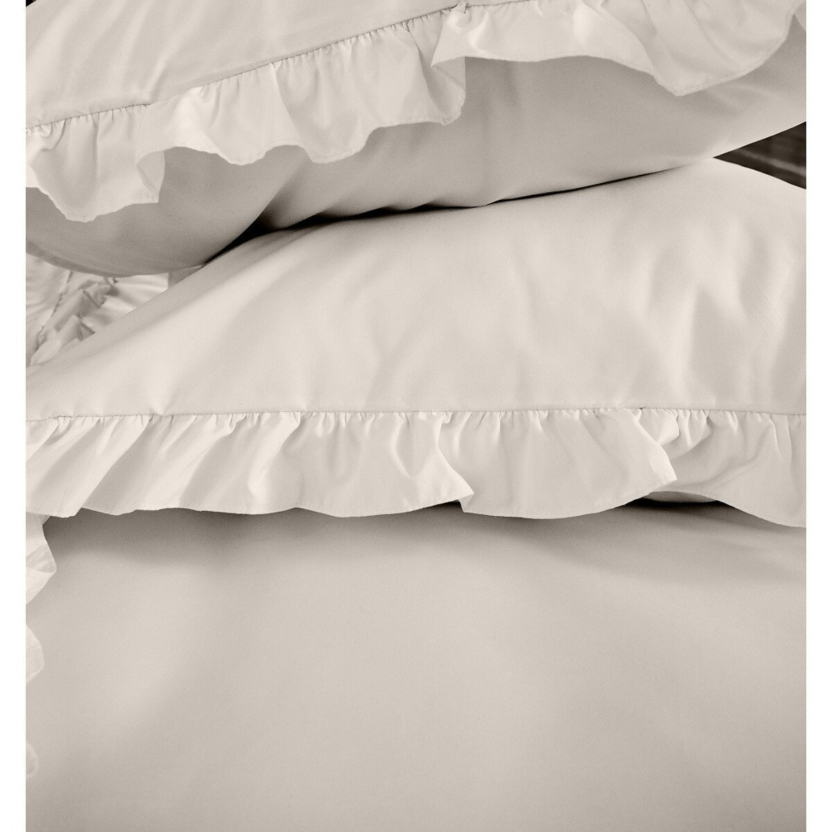 Parure housse de couette polyester beige