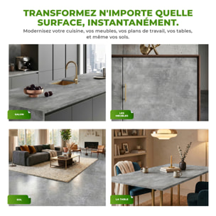Sticker Sol avec laminat de Protection en Plastique Anti-dérapant | Stickers adhésif Sol - SOL CARRELAGES DALLE DE BETON CIRÉ - 1 sticker