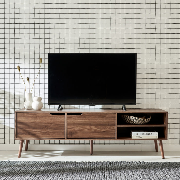 Meuble TV vintage décor bois 2 portes 160cm NEPAL