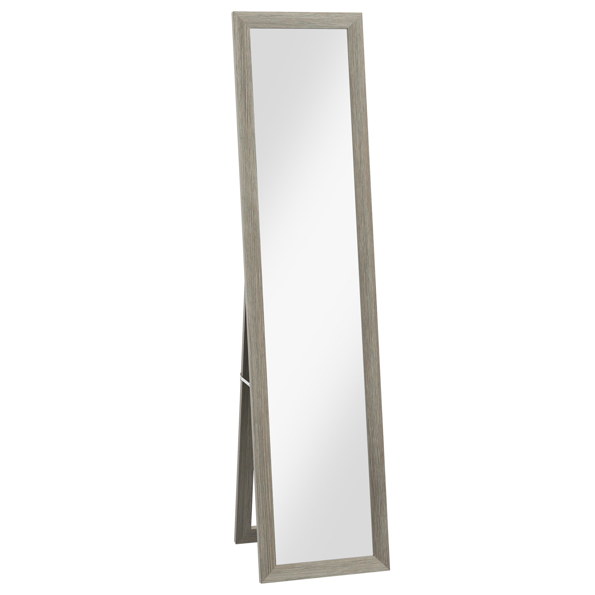 Espejo de Cuerpo Entero 37x157 cm Espejo de Pie Espejo de Pared Forma Rectangular con Marco de Madera Decorativo para Salón Dormitorio Pasillo Gris