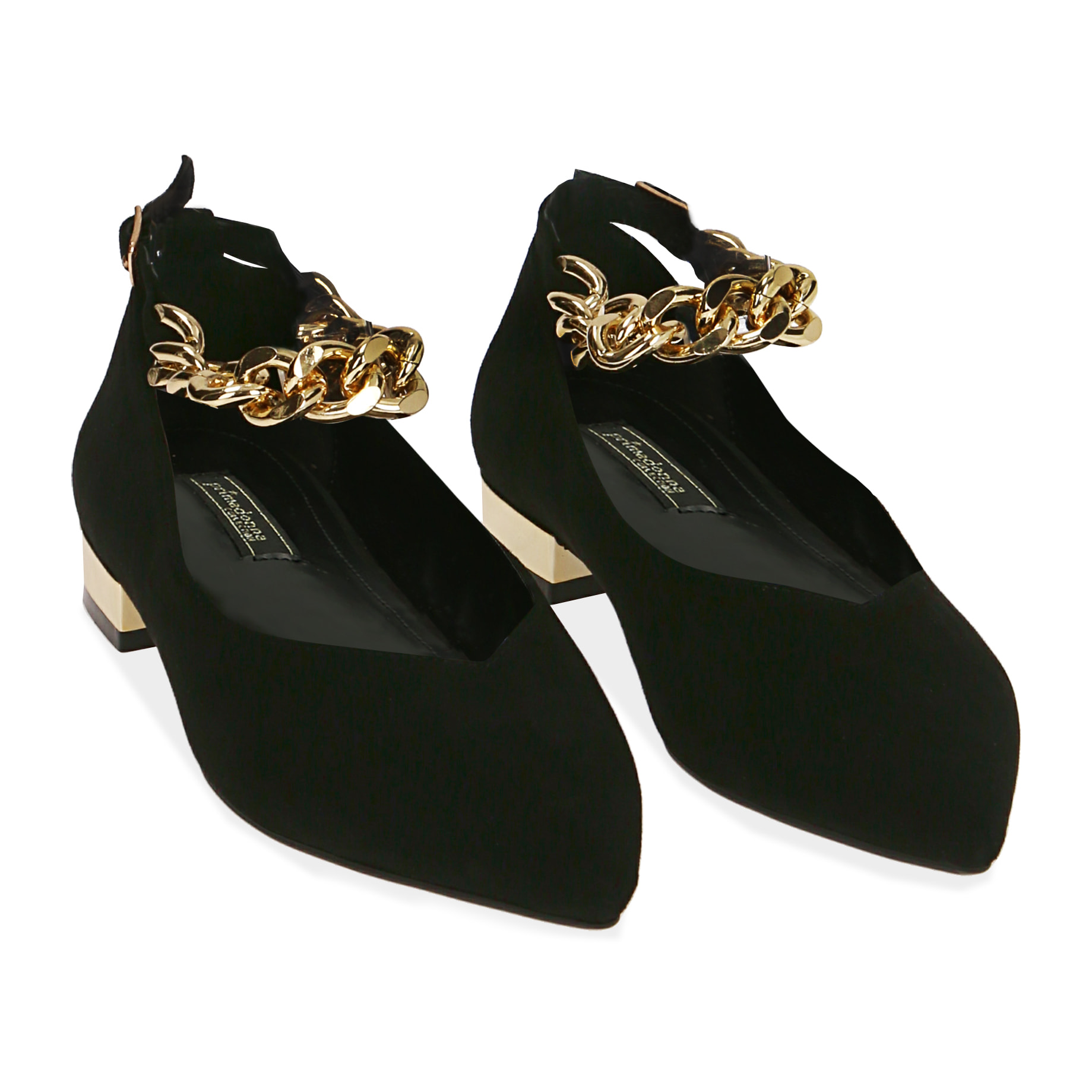 Ballerina nera in microfibra.