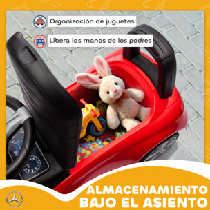 Coche Correpasillos para Niños de 18-36 Meses Mercedes-Benz Clase C, Correpasillos con Bocina, Volante, Sonidos de Motor y Espacio de Almacenaje, 65x28x39 cm, Rojo